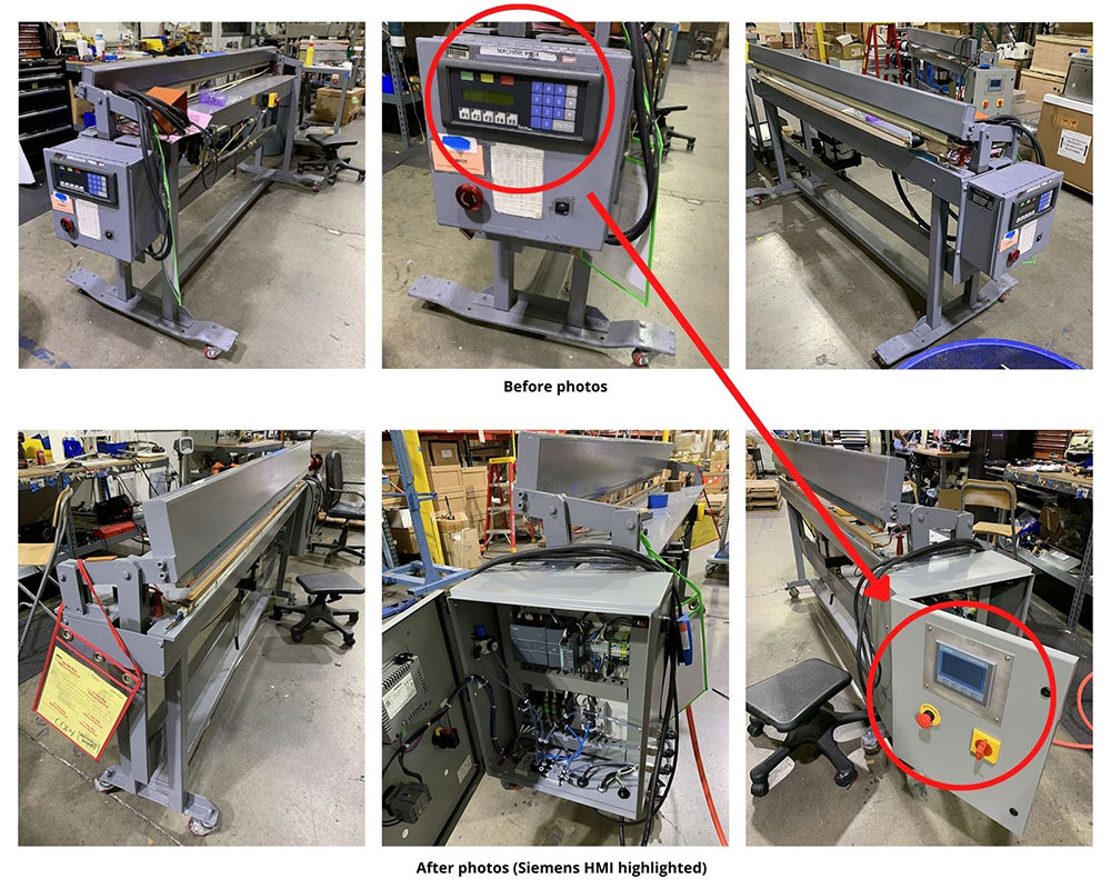Image showing repair / refurbish of Vertrod sealer with Siemens HMI PLC